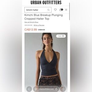 Kimchi Blue Charcoal Halter Top